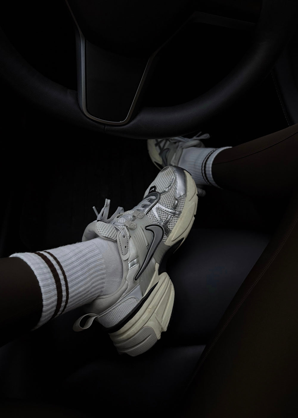 Espresso Crew Grip Sock